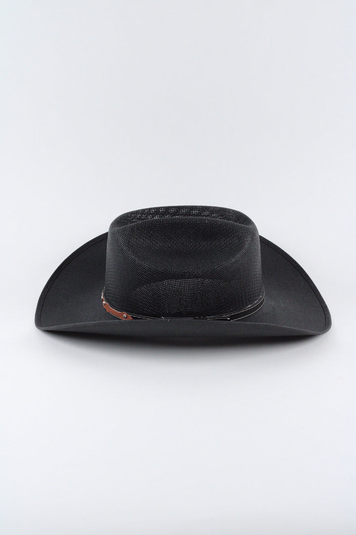 Luckenbach Cattlemen Mesh Top Structured Cowboy Hat - Black