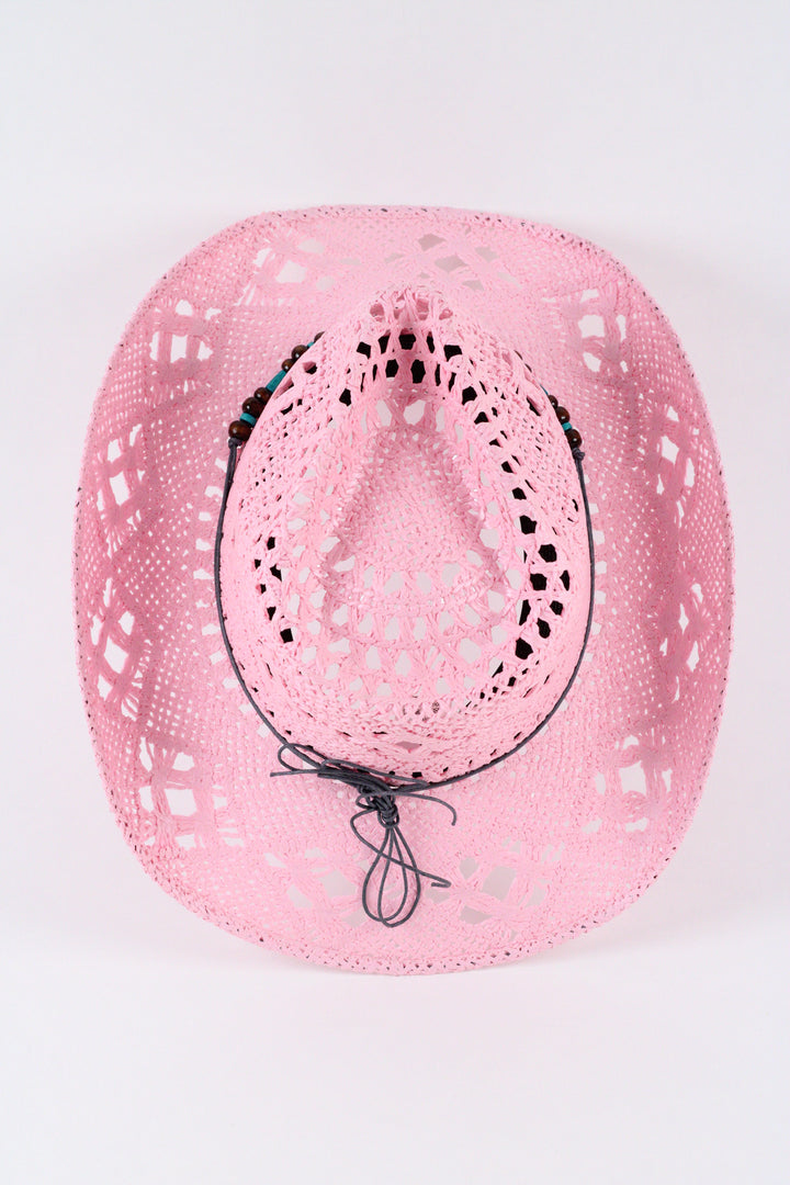 Bayside Rancher Raffia Hat - Pink