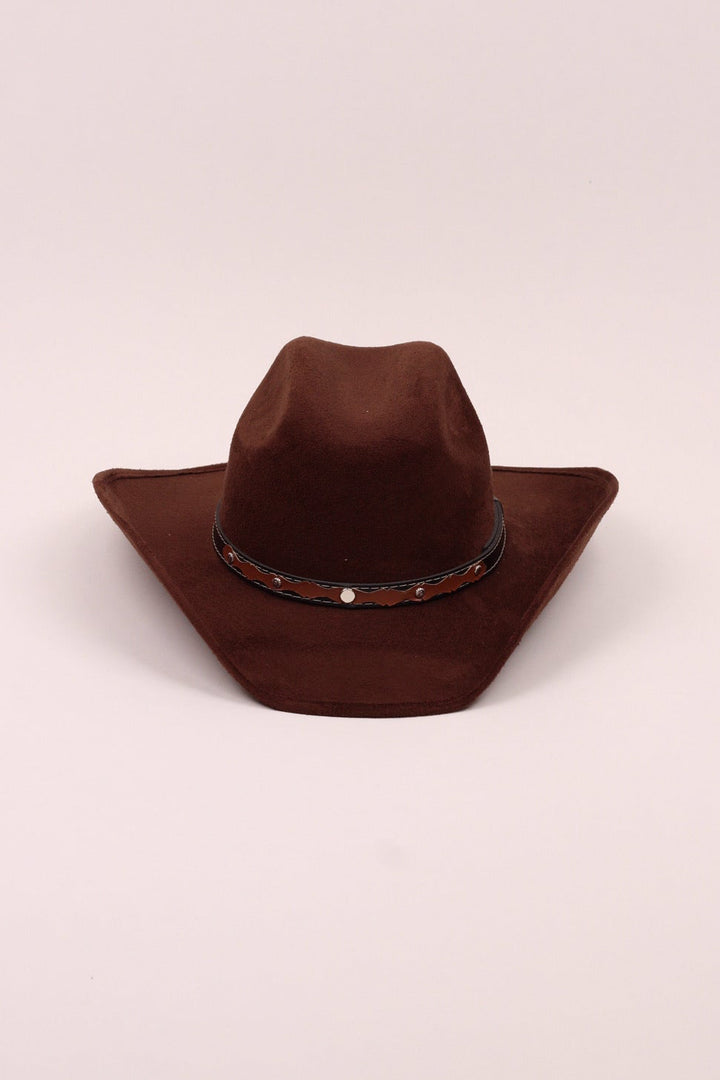Kids Vegan Suede Austin Hat - Chocolate