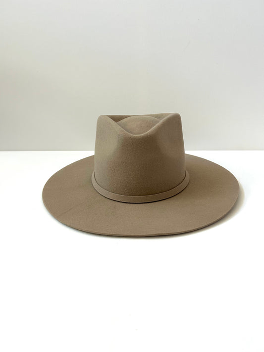 PREORDER Emery Merino Wool Teardrop Rancher Hat - Cappuccino