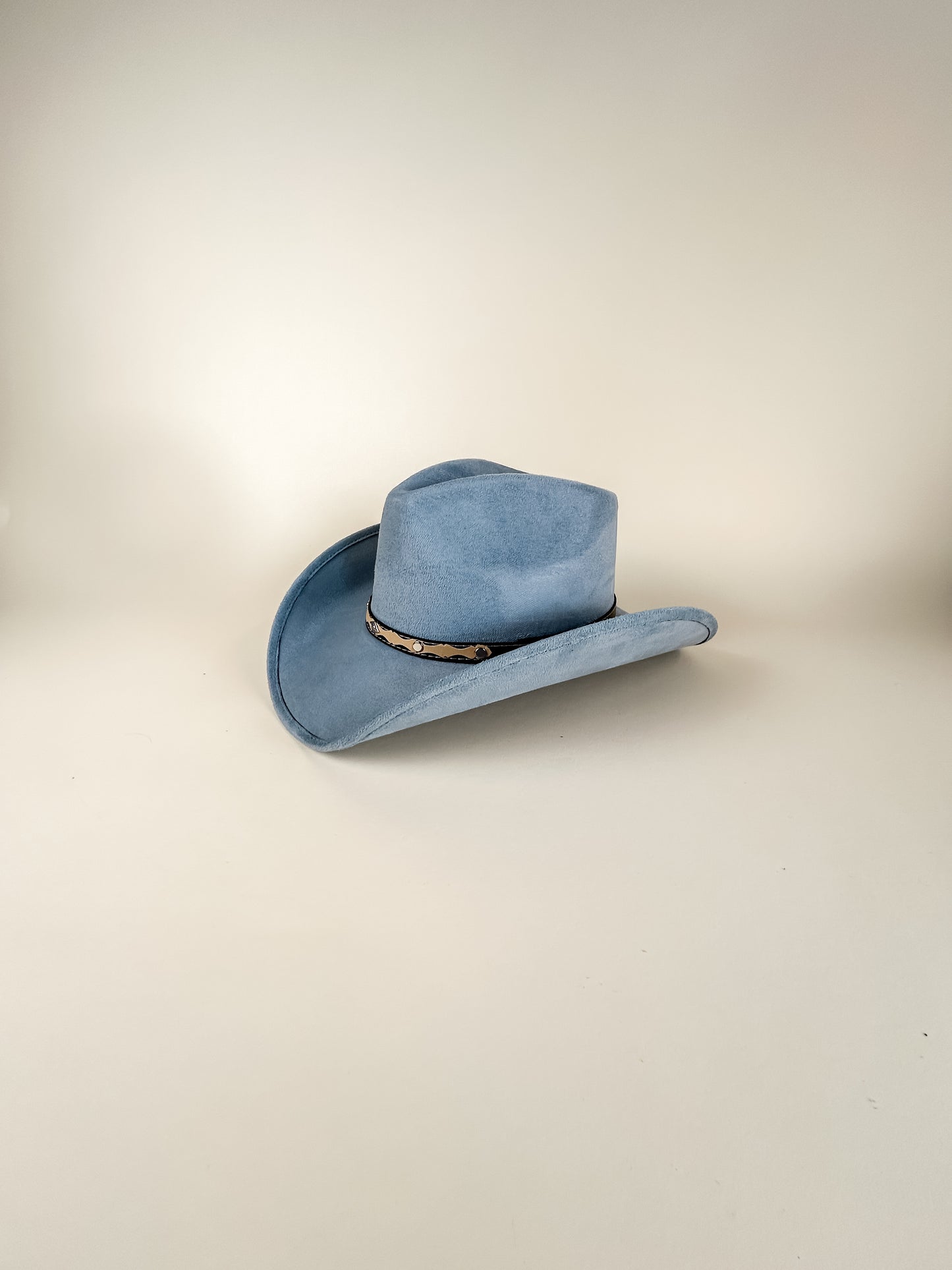 Santa Fe Vegan Suede Cowboy Rancher Hat- Steel Blue