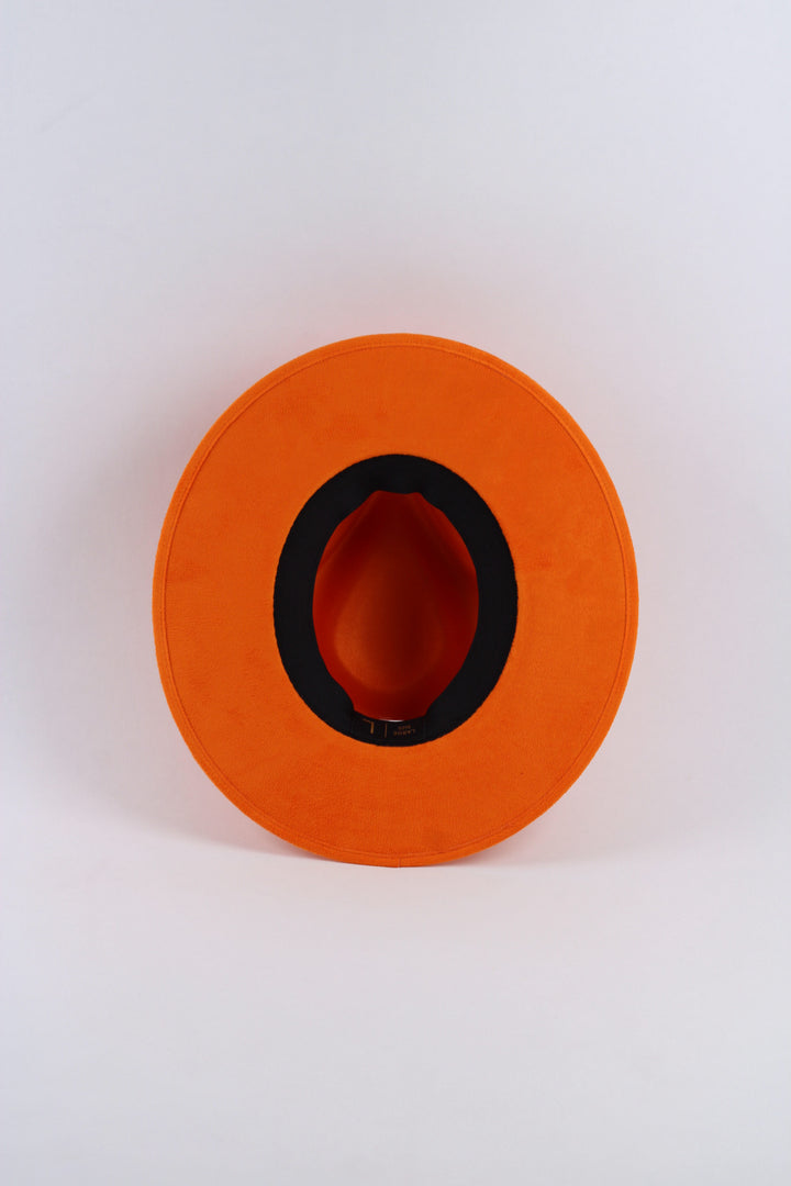 Vegan Suede Teardrop Hat - Bright Orange