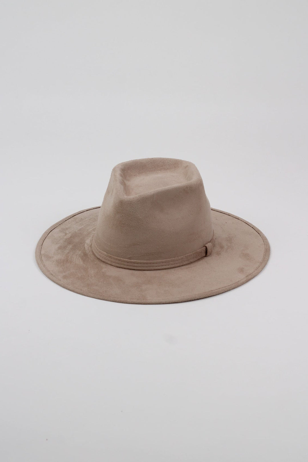 Vegan Suede Diamond Hat - Flat Brim - Sand