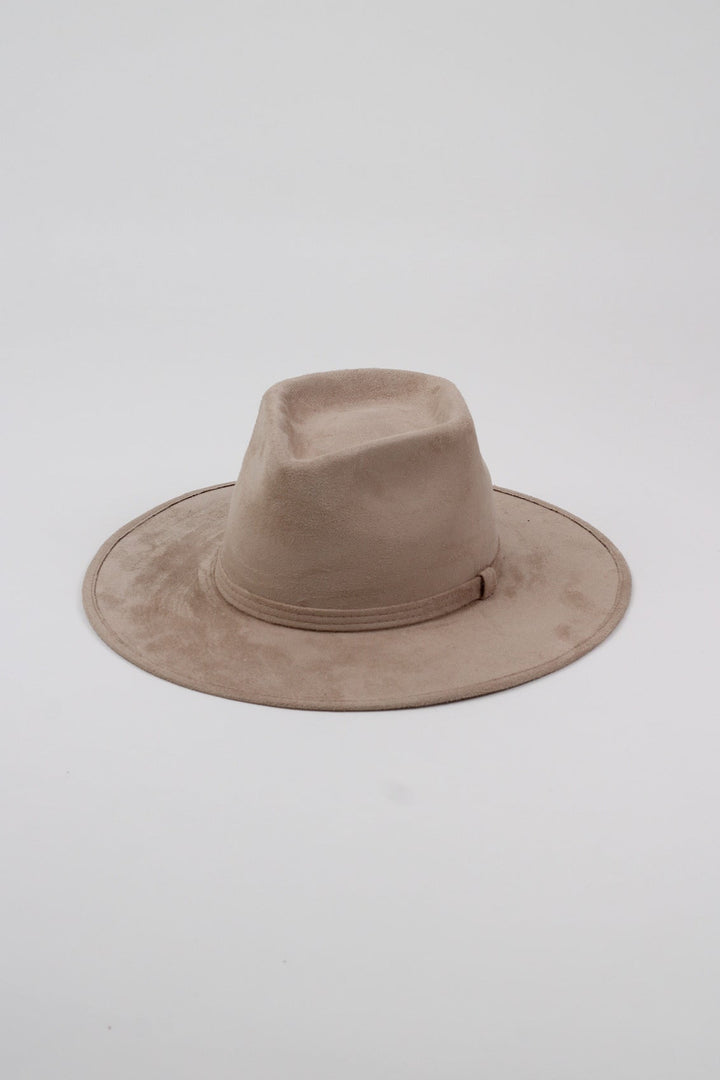 Vegan Suede Diamond Hat - Flat Brim - Sand
