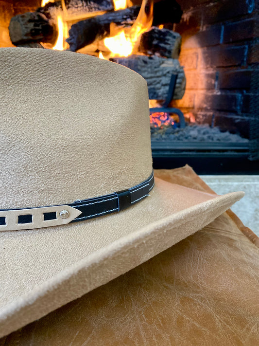 Santa Fe Vegan Suede Cowboy Rancher Hat- Cappuccino