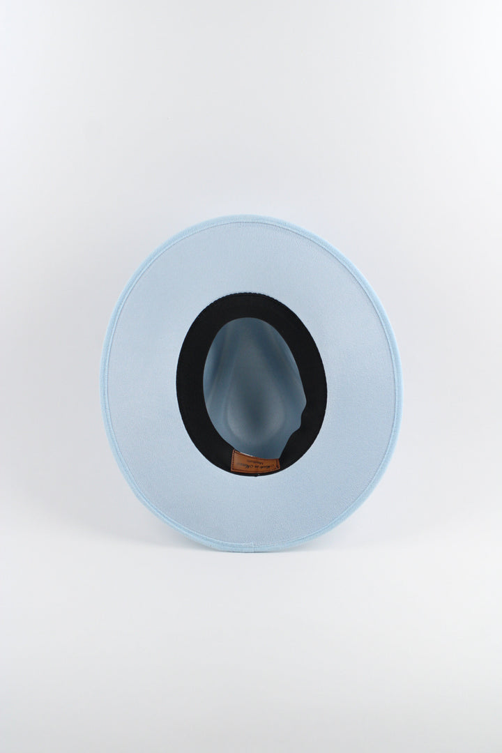 Vegan Suede Rancher Hat - Sky Blue