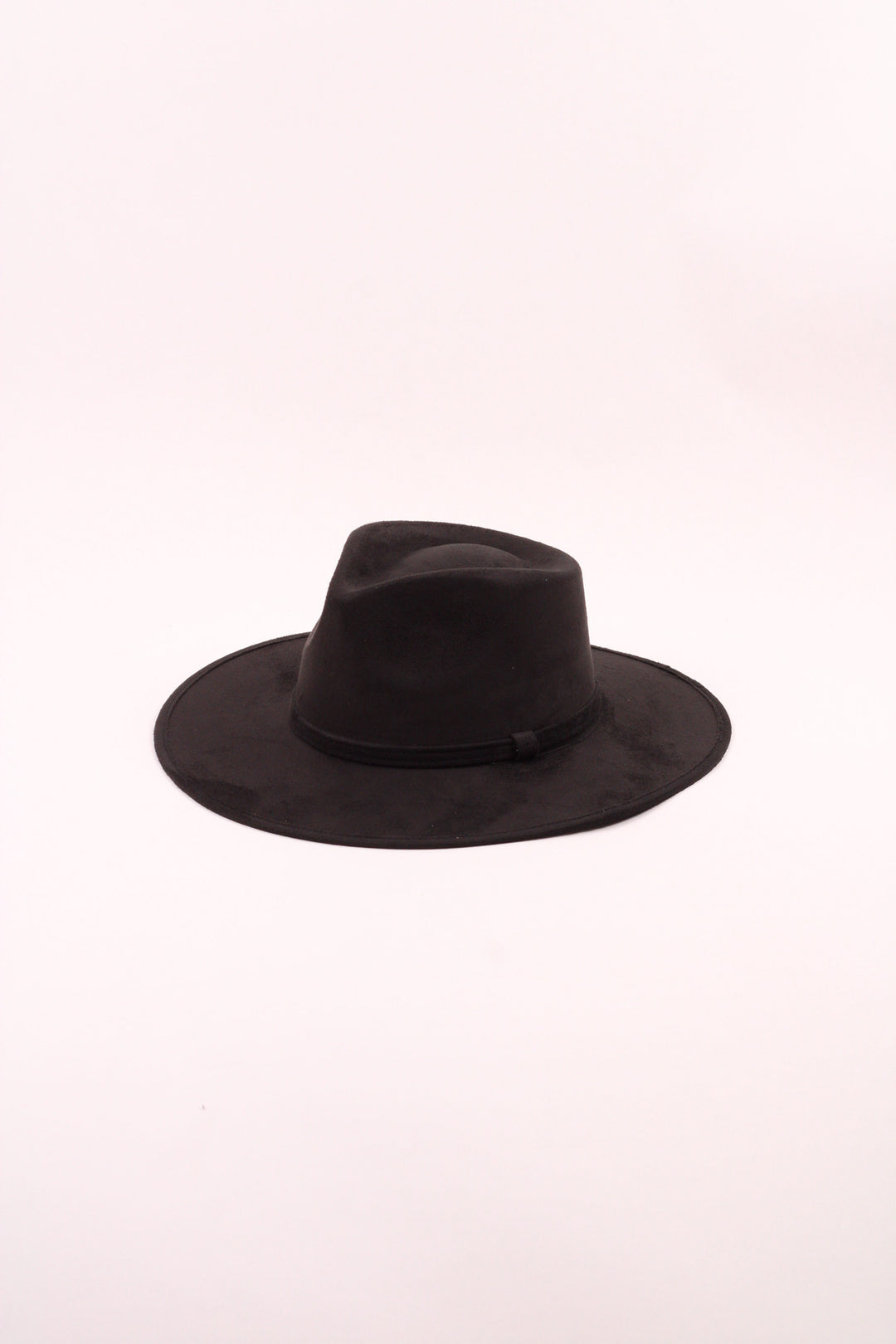 Vegan Suede Teardrop Hat - Black