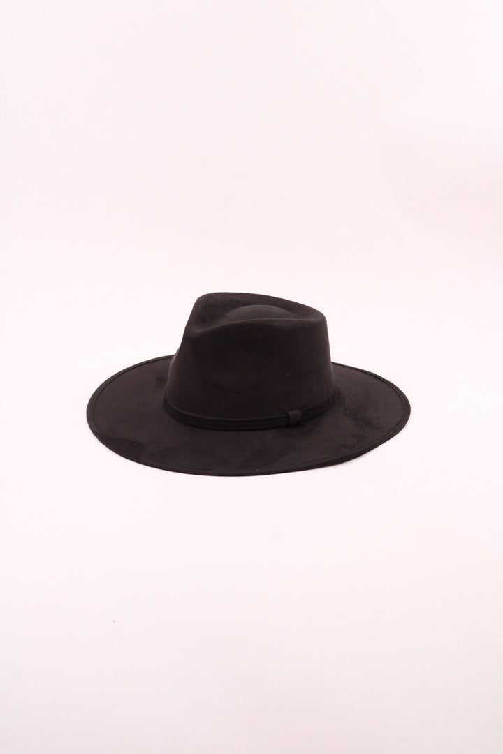 Vegan Suede Teardrop Hat - Black
