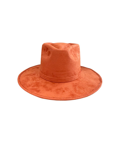 Vegan Suede Arrow Crown Hat- Orange