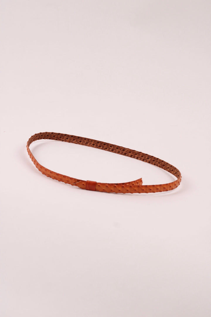 Leather Ostrich Hat Band  / Princeton Orange