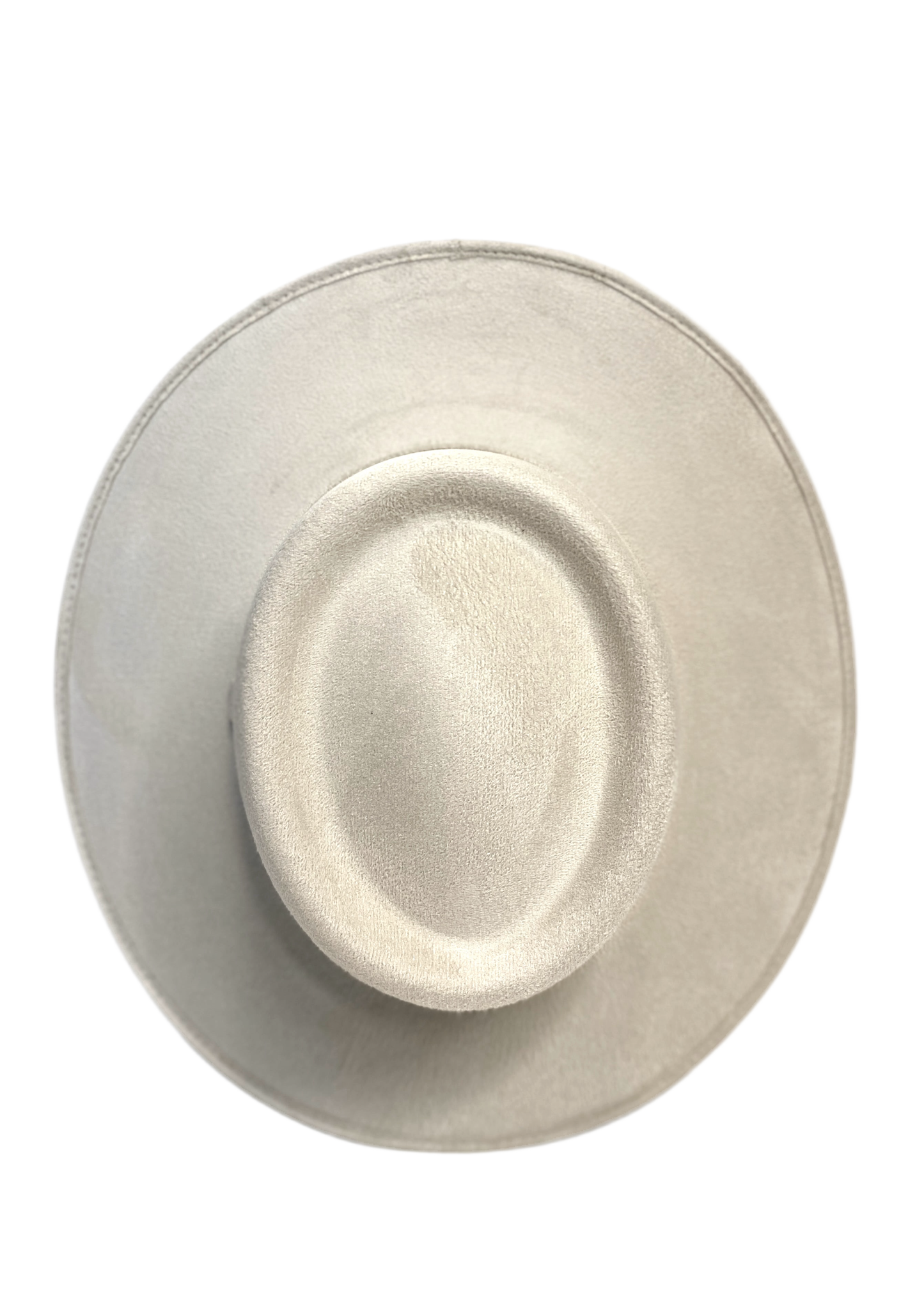 Vegan Suede Boater Hat- Ivory