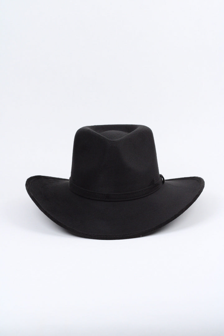 Amarillo Vegan Suede Cowboy Rancher Hat- Black