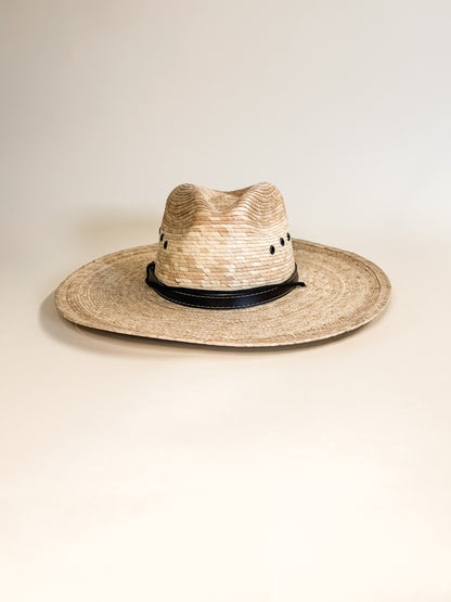 Cabana Chic Flat Brim Palm Leaf Hat