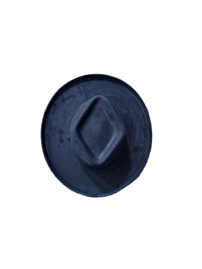 Vegan Suede Diamond Hat - Pencil Brim - Navy