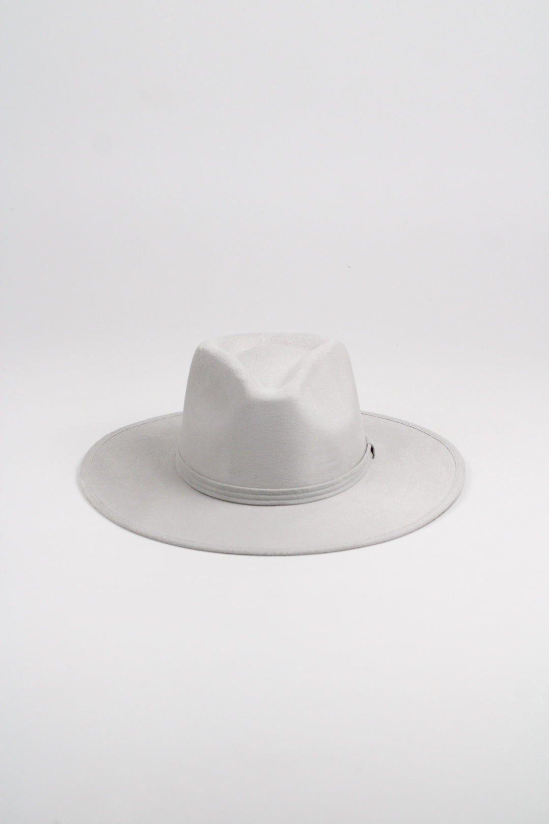 Vegan Suede Rancher Hat - Light Grey