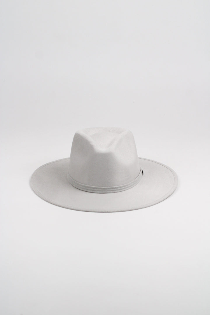 Vegan Suede Rancher Hat - Light Grey