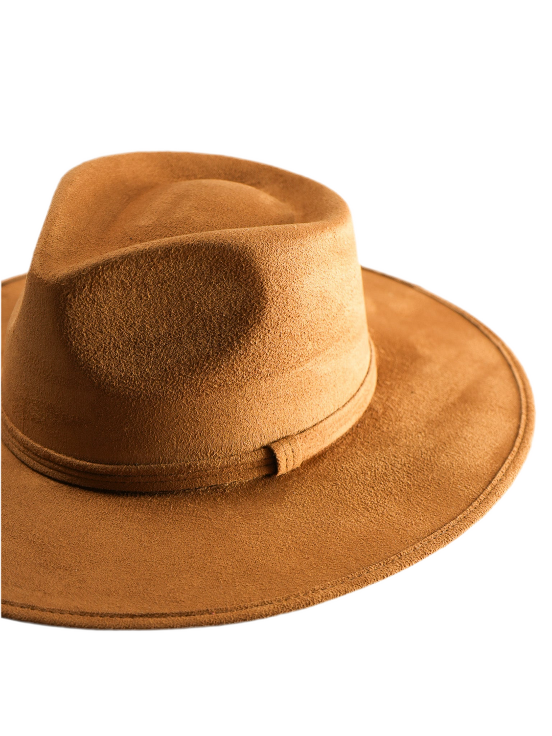 Vegan Suede Teardrop Hat - Caramel