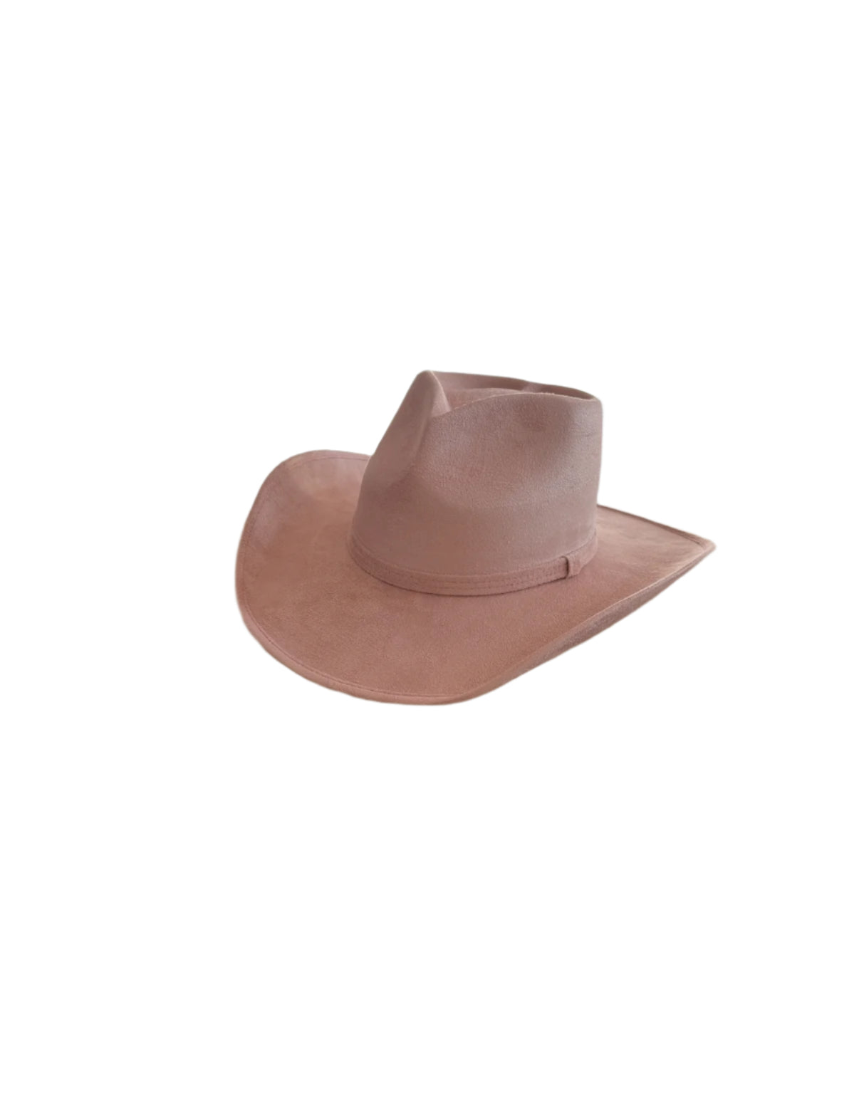 Vegan Suede Heart Shaped Cowboy Hat- Pale Dusty Rose