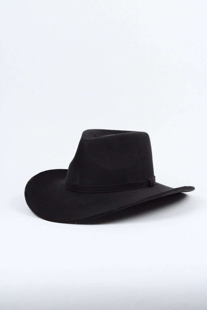Amarillo Vegan Suede Cowboy Rancher Hat- Black
