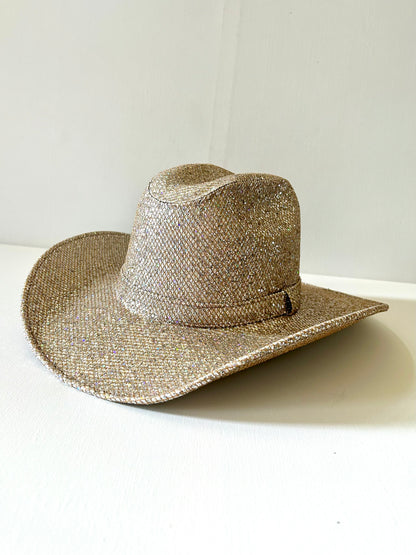 Western Glitter Hat - Champagne