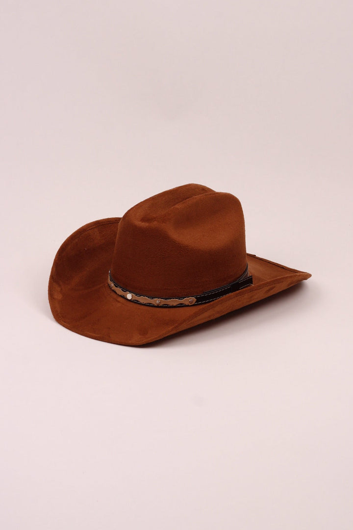 Texana Vegan Suede Cowboy Hat - Caramel