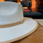 Vegan Suede Rancher Hat -Duotone -  Ivory + Cappuccino