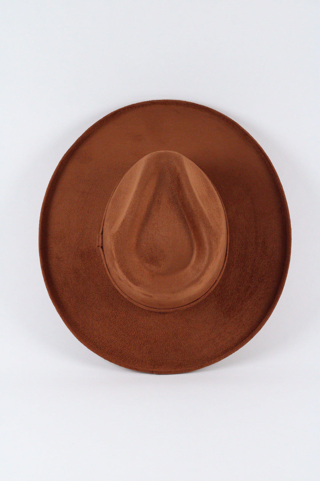 Vegan Suede Rancher Hat - Pencil Brim - Caramel