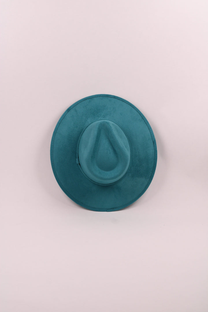 Vegan Suede Rancher Hat - Turquoise
