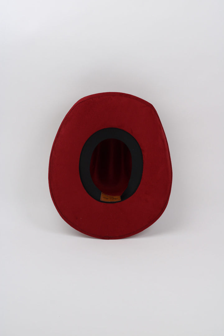 Austin Vegan Suede Cowboy Hat- Burgundy