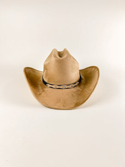 Texana Vegan Suede Cowboy Hat- Cappuccino