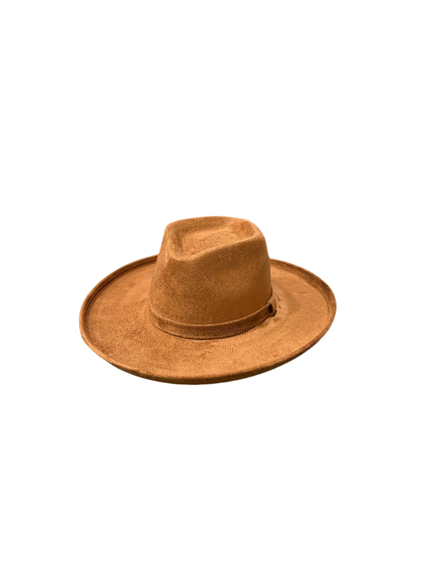 Vegan Suede Diamond Hat - Pencil Brim - Caramel