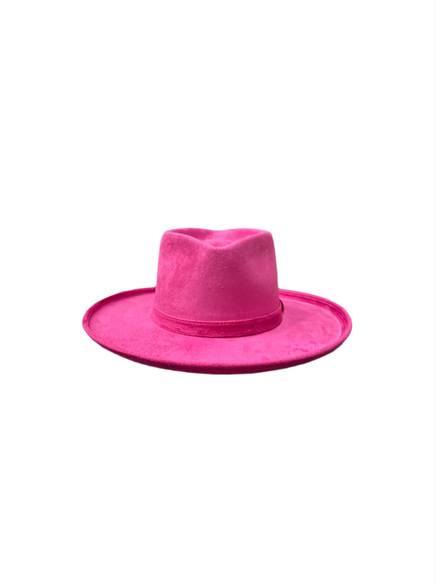 Vegan Suede Diamond Hat - Pencil Brim - Magenta