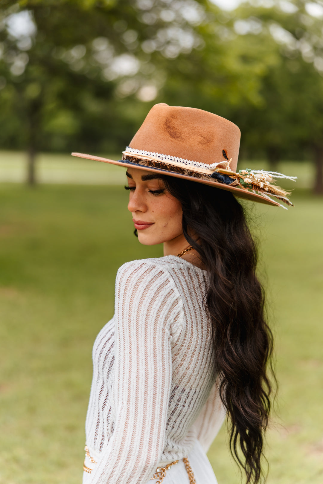 The Ella Rancher - Wool Felt - Tan Vintage Distressed