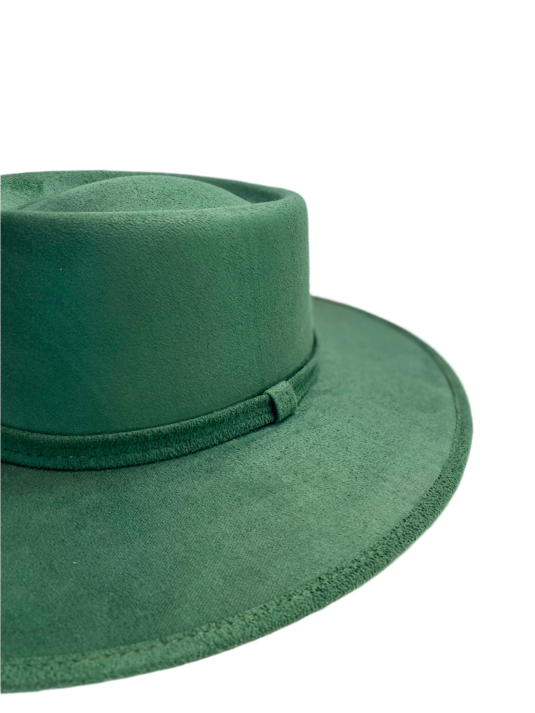 Vegan Suede Gambler Hat- Hunter Green