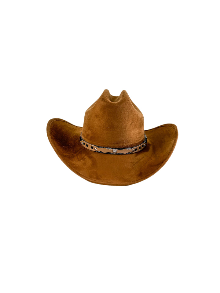 Texana Vegan Suede Cowboy Hat - Caramel