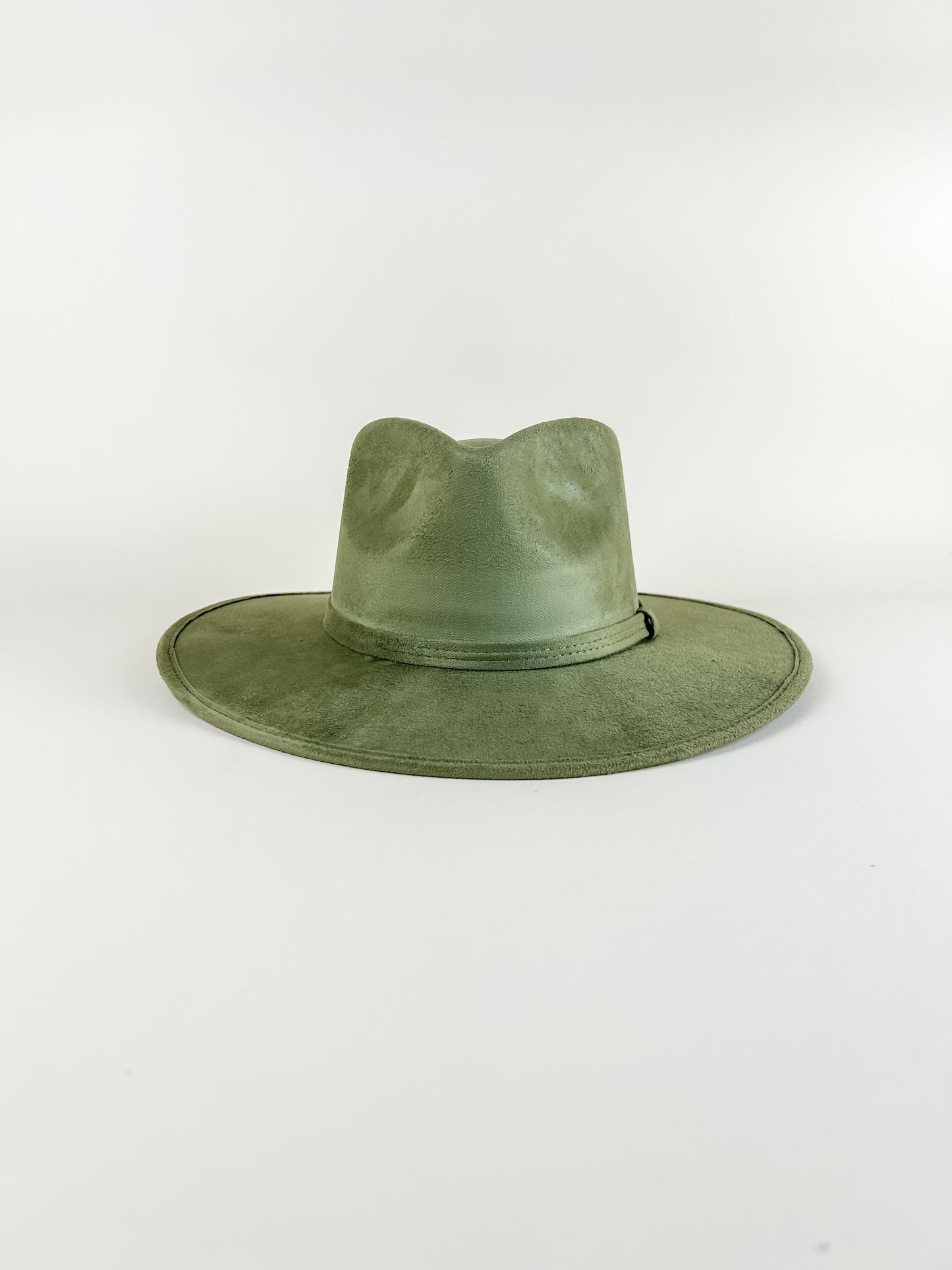 Vegan Suede Teardrop Hat- Sage