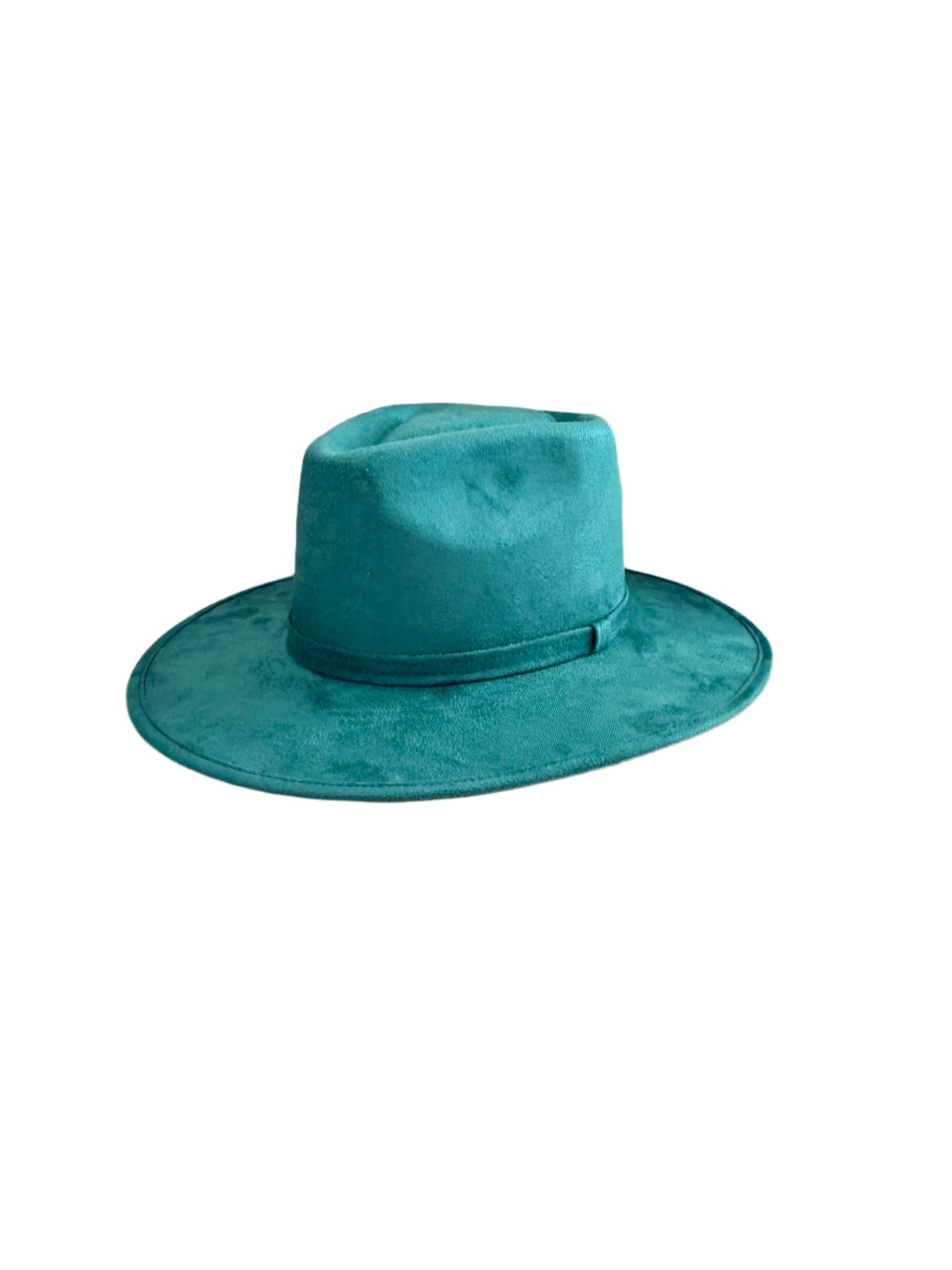 Vegan Suede Arrow Crown Hat- Hunter Green