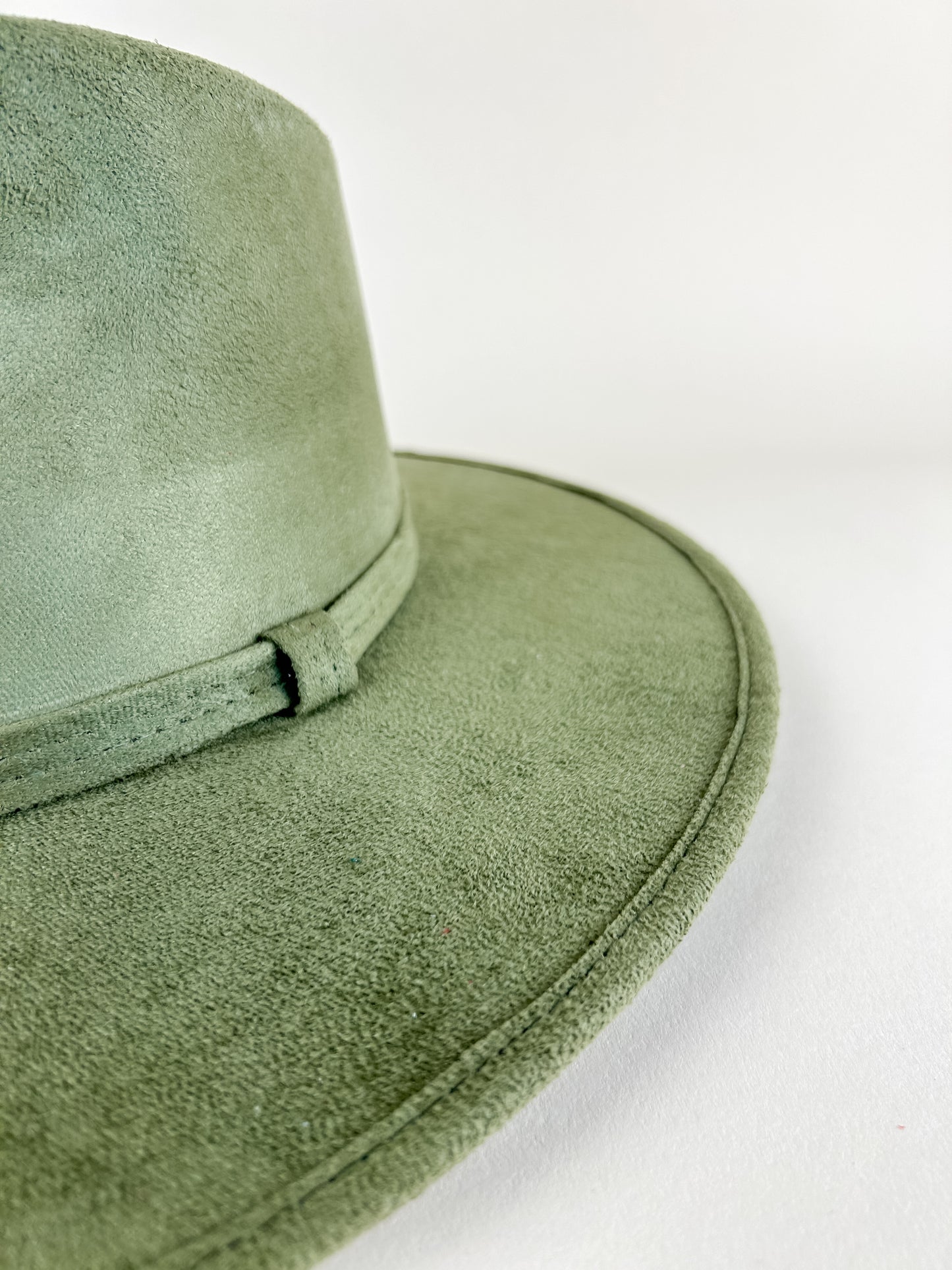 Vegan Suede Teardrop Hat- Sage