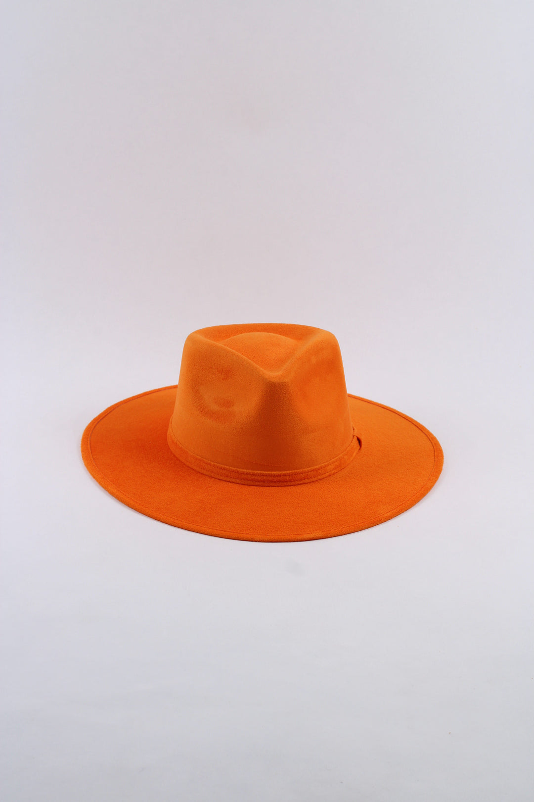 Vegan Suede Teardrop Hat - Bright Orange