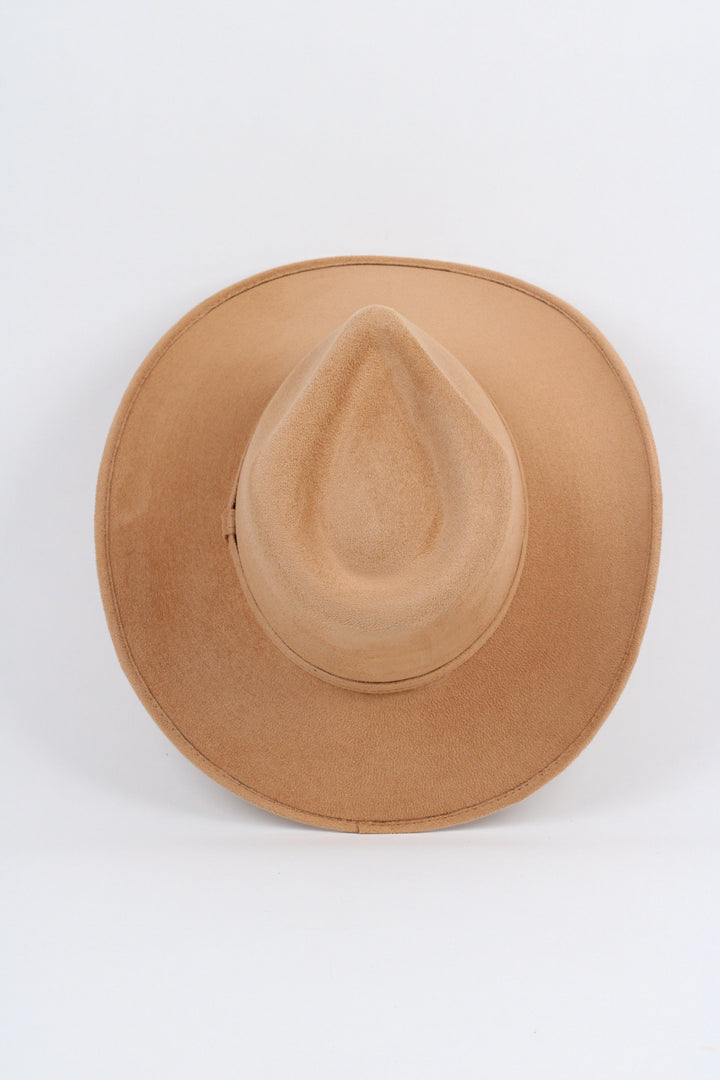 Amarillo Vegan Suede Cowboy Rancher Hat- Cappuccino