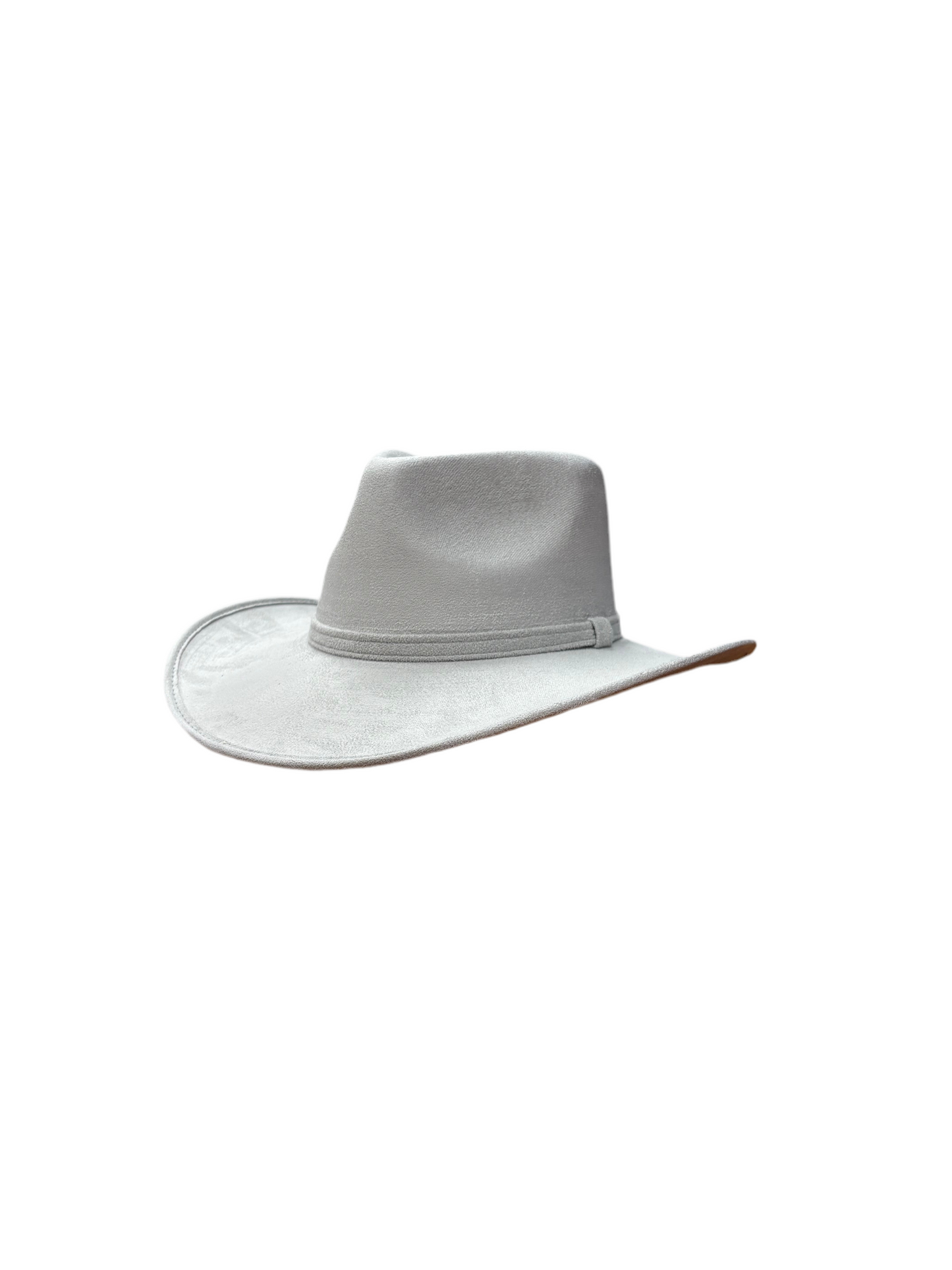 Amarillo Vegan Suede Cowboy Rancher Hat- Light Grey