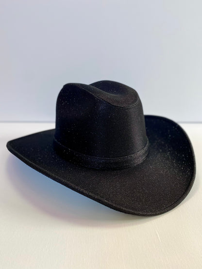 Western Cowboy Glitter Hat- Black