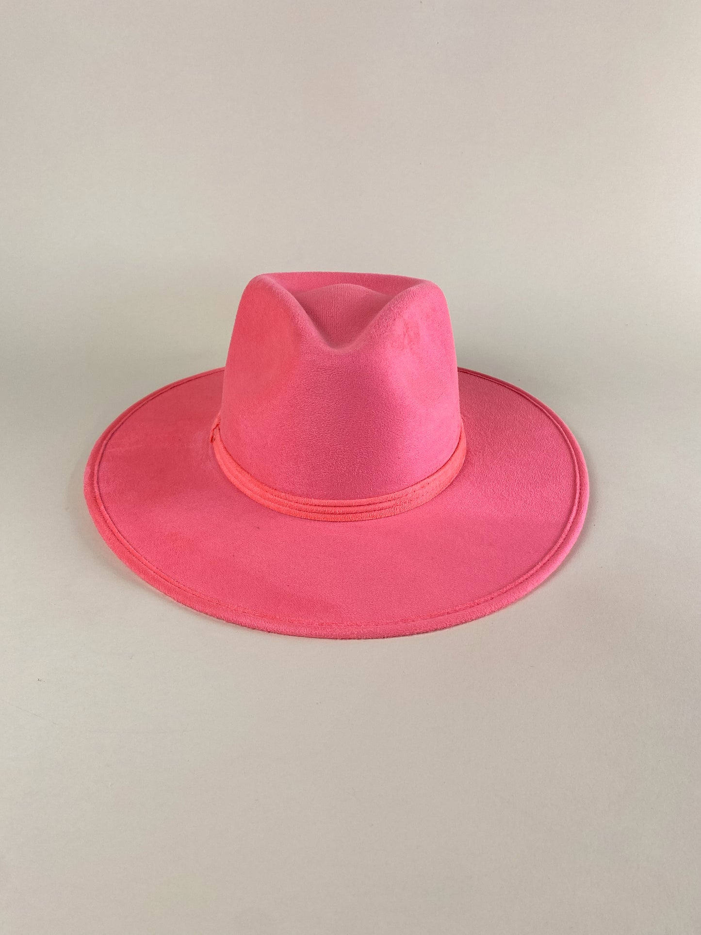 Vegan Suede Rancher Hat - Barbie Pink