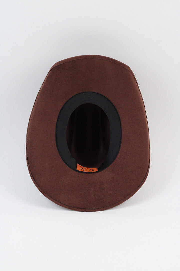 Austin Vegan Suede Cowboy Hat- Chocolate Brown