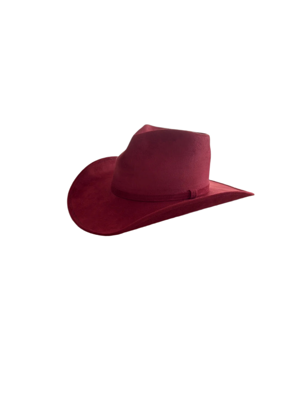 Vegan Suede Heart Shaped Cowboy Hat- Burgundy