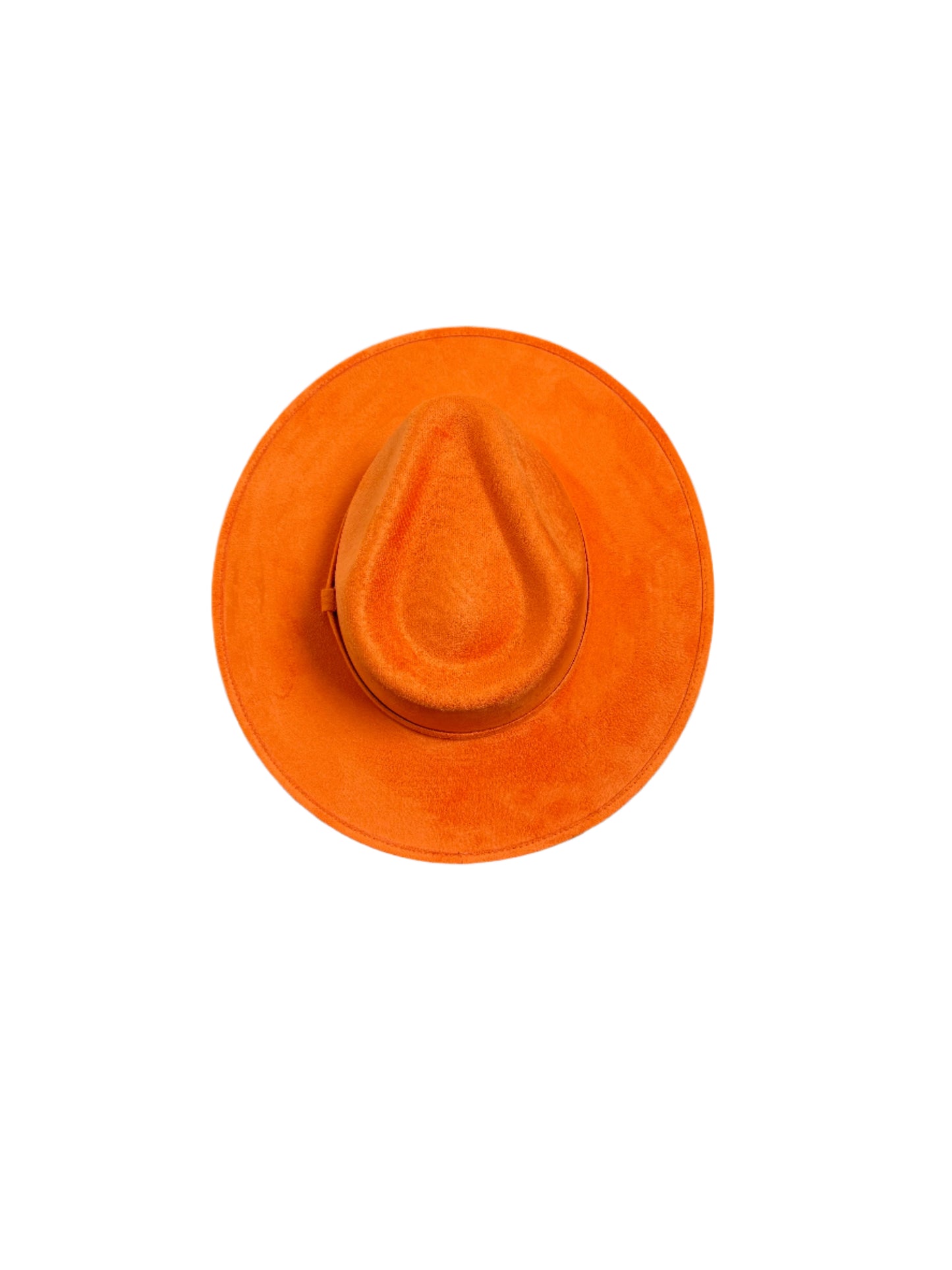 Vegan Suede Rancher Hat - Bright Orange