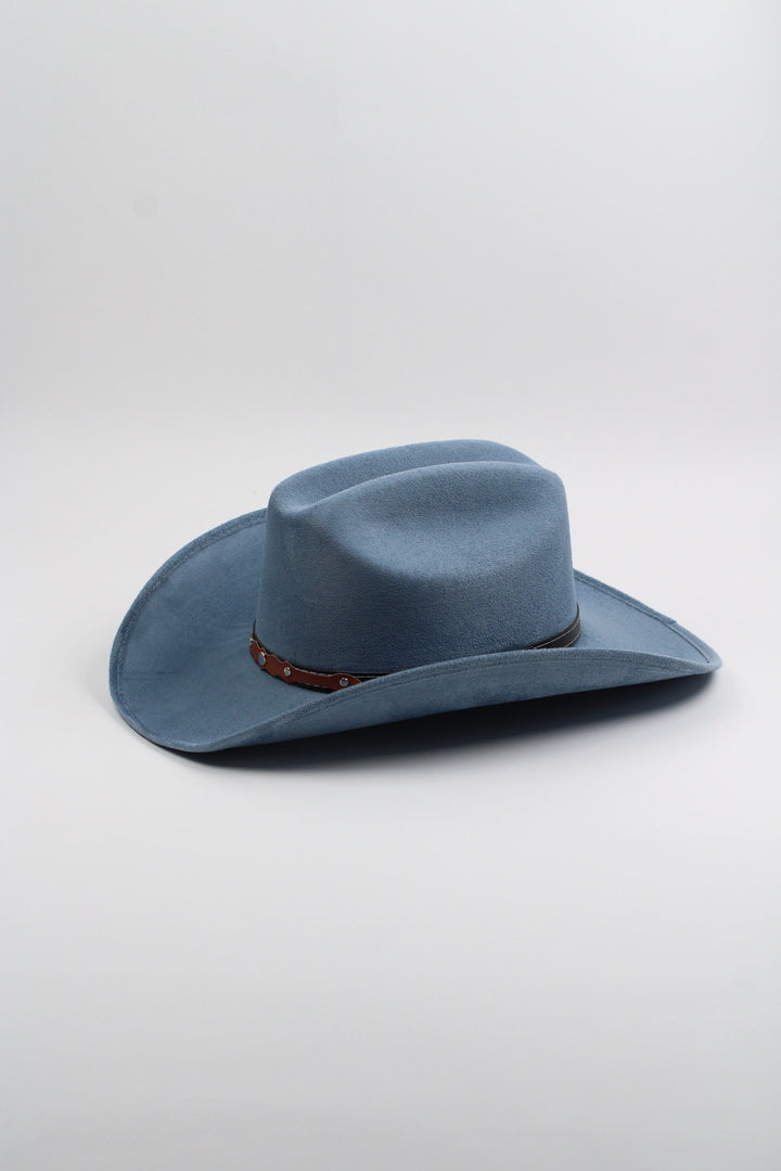 Texana Vegan Suede Cowboy Hat - Peacock Blue