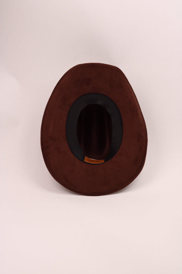Kids Vegan Suede Austin Hat - Chocolate