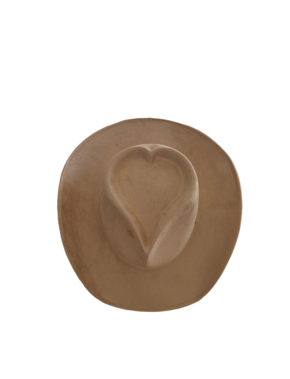 Vegan Suede Heart Shaped Cowboy Hat- Nude