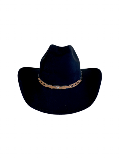 Austin Vegan Suede Cowboy Hat- Black